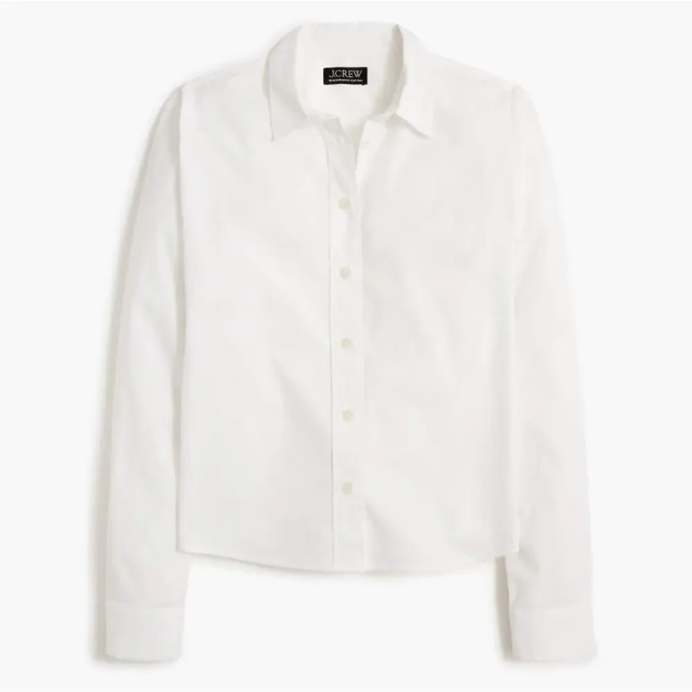 J.Crew Petite Modern Button-Up Shirt WMNS PS White Long Sleeve Collared Stretch